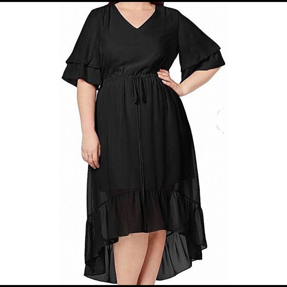 NY Collection black high low dress